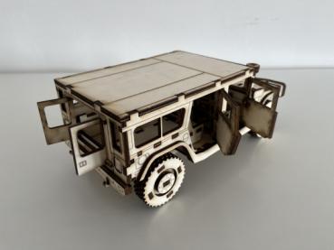 Hummer (HUMVEE) as 3D large wood model - rear view